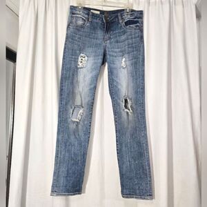 Kut From The Kloth Boyfriend Distressed/ripped Jeans Sz 4